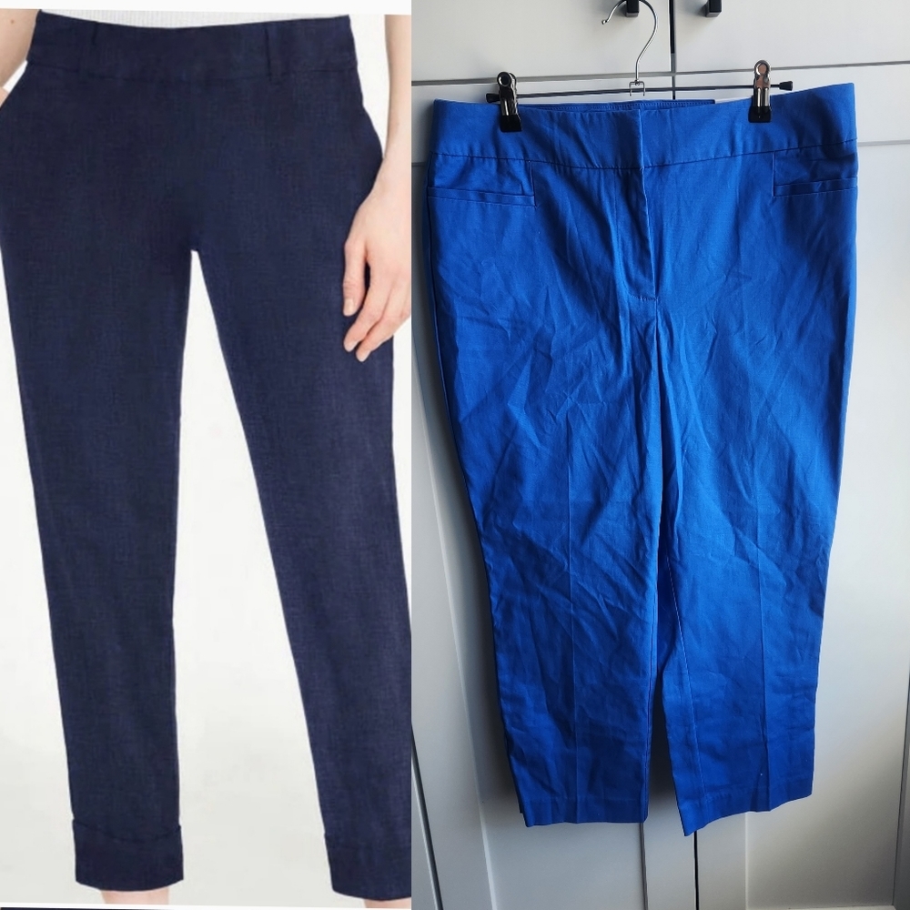 Ann Taylor Factory Blue The Crop Curvy Fit Pants 8